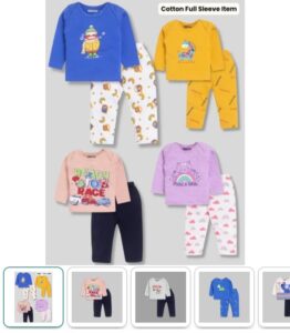 Kids Cotton Full Sleeve Top Bottom Set