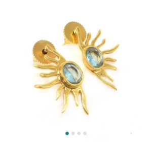 Topaz Quartz Studs Earrings